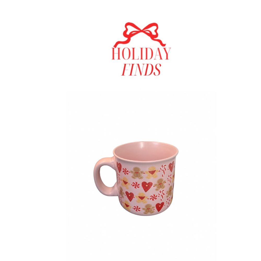 Gingerbread Pink With Hearts Holiday Mug